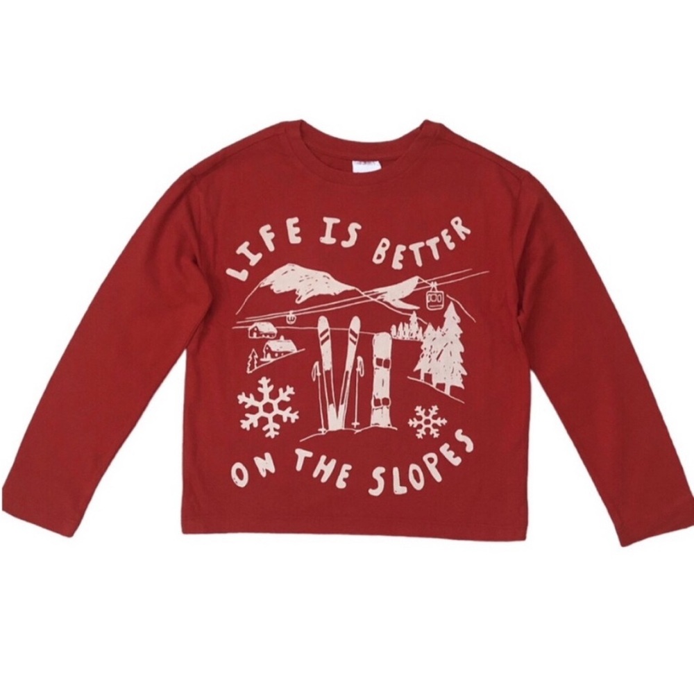 NWT Hanna Andersson Ski Slopes Red Tee